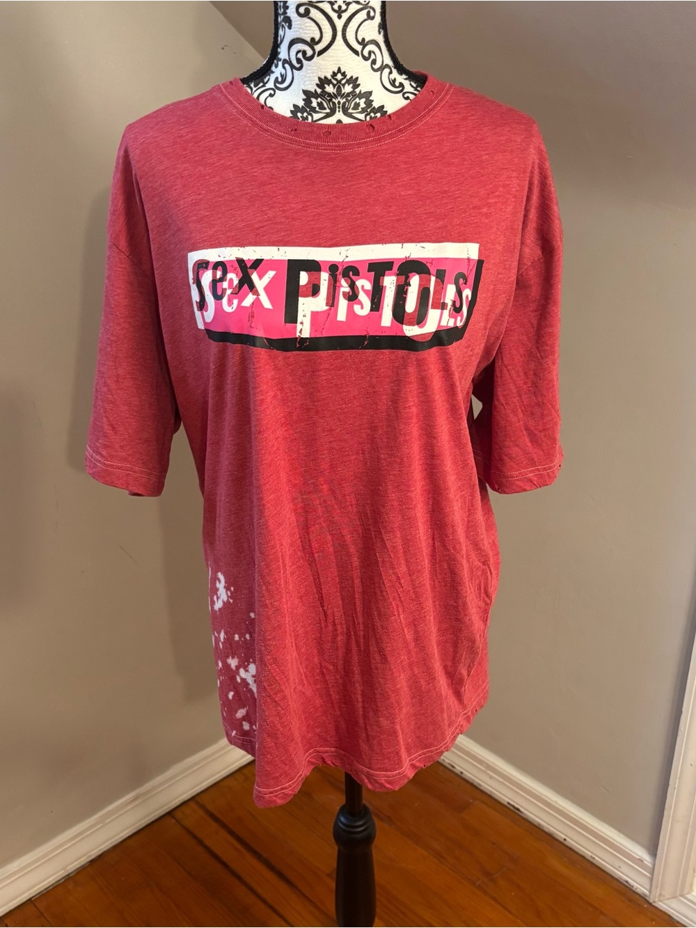 Vintage Dragonfly Clothing Sex Pistols shirt size XXL Red Punk rock Distressed